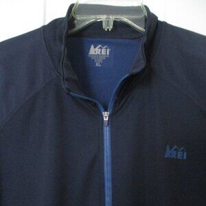 REI Mens L/S Dark Blue 1/2 Zip Lightweight Active Running Top - Size XL